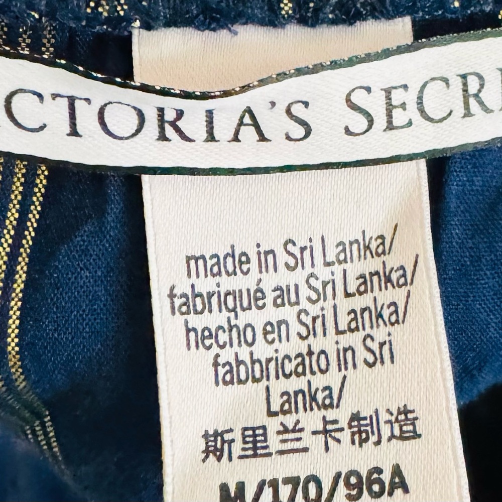 Vintage Y2K Victoria’s Secret Navy w/ Gold Stripes Woman’s Blouse Size Medium‎ - Picture 3 of 6